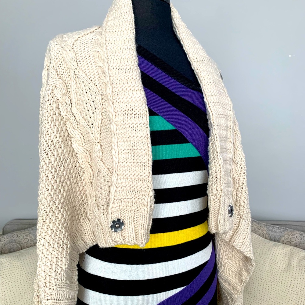 Sabine Cozy Cream Cable Knit Sweater - Picture 4 of 11